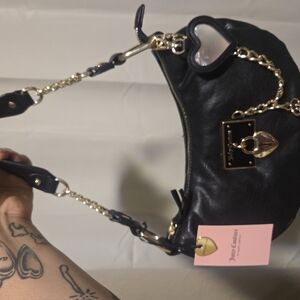Juicy Couture Black Chain-Accented Shoulder Bag